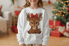 Cute Christmas Reindeer Clipart Set, Christmas Png Product Image 2