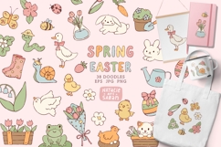 38 SPRING &amp; EASTER doodles | EPS PNG JPG Product Image 1