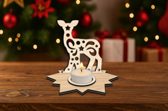 Winter Pattern Fawn Candle Holder SVG Christmas Holiday Gift Product Image 2