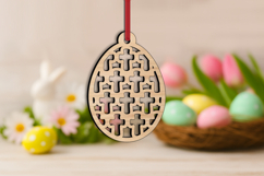 Holiday SVG Easter Egg Crosses Laser Ornament Present Gift Product Image 3