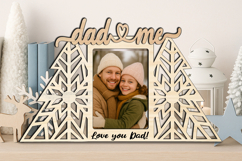 Christmas Tree Dad and Me Photo Frame SVG Laser Gift Present Product Image 2