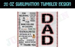 20oz Sublimation Tumbler Design | Dad Baseball Tumbler Product Image 2