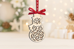 SVG Christmas Snowman Ornament Laser Present Holiday Gift Product Image 2