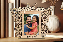 Rose Butterfly SVG Papa and Me Frame Photo Gift Design Home Product Image 2