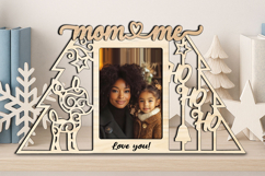 SVG Ho Ho Ho Deer Christmas Mom &amp; Me Photo Frame Laser Gift Product Image 2