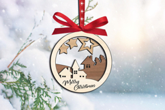 Holiday Village Laser SVG Merry Christmas Ornament Santa Product Image 2