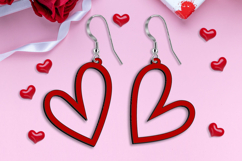 Cut Out Laser SVG Love Heart Valentine Earrings Romance Gift Product Image 2