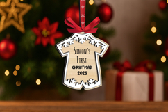 SVG Baby Onesie Shirt My First Christmas Ornament Laser Gift Product Image 2