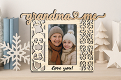Christmas Penguin Grandma and Me SVG Photo Frame Laser Gift Product Image 2