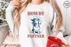 Howdy Partner Cowboy Dachshund|Vintage Western Dachshund SVG Product Image 2