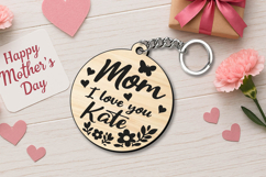 Mom I Love You SVG Gift Keychain Laser Mother's Day Present Product Image 2