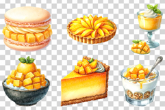 Mango Dessert | Watercolor Tropical Sweet treat Juicy PNG Product Image 2