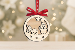 SVG Happy Snowman Deer Christmas Ornament Laser Present Gift Product Image 2