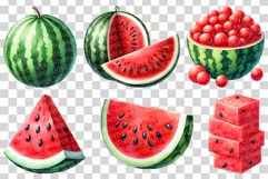 Watermelon PNG | Watercolor Fruit Summer Refreshment Clipart Product Image 3