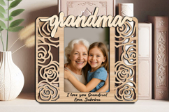 Grandma Granddaughter SVG Photo Frame Picture Board Laser Product Image 2