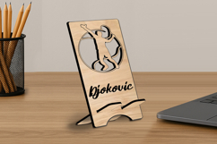 SVG Tennis Man Phone Holder Stand Gift Present Laser Digital Product Image 2
