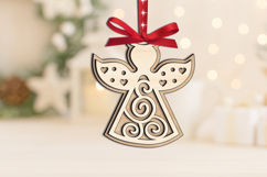 SVG Festivities Angel Christmas Ornament Laser Holiday Gift Product Image 2