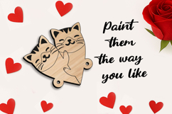 SVG Kitty Couple Love Key Chain Laser Valentine Day Romance Product Image 2