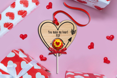 SVG Heart Pop Lollipop Valentine Gift Laser Romantic Love Product Image 2