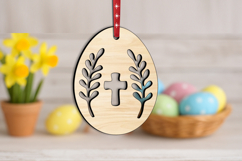 Holiday SVG Easter Laser Egg Cross Wreath Ornament Present Product Image 2