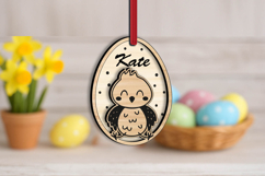 Name Tag Basket Easter Egg Ornament SVG Chicken Laser Gift Product Image 2