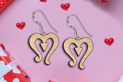 Unique Heart Arrow Love Earring Valentine Day Laser SVG Gift Product Image 3