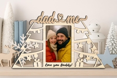 Christmas Dad and Me SVG Photo Frame Winter Laser Present Product Image 2