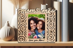 Mom Me SVG Abstract Design Photo Frame Laser Present Child Product Image 2