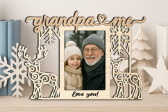 Deer Couple Christmas SVG Winter Grandpa and Me Photo Frame Product Image 2