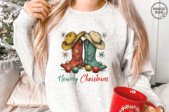 Howdy Christmas Western Cowboy Boots|Country Christmas PNG Product Image 2
