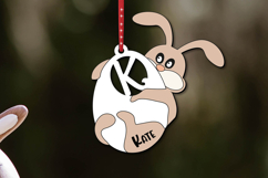 Letter K SVG Easter Basket Name Tag Gift Bunny Laser Present Product Image 2