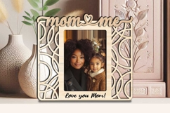 Mom Me SVG Abstract Photo Frame Laser Gift Design Present Product Image 2
