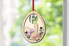Laser Gift SVG Easter Letter F Bunny Egg Basket Tag Ornament Product Image 2
