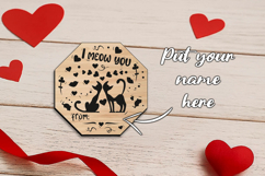 Octagon Happy Valentine Day Coaster SVG Laser Love Romantic Product Image 2