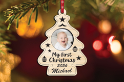 My First Christmas Tree Ornament SVG Baby Photo Laser Gift Product Image 2