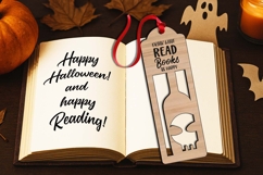 Wine and Books Halloween Bookmark Present SVG Laser Present Product Image 2
