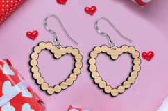 SVG Love Heart Beads Earrings Valentine Laser Gift Romance Product Image 3