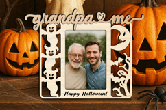 Halloween SVG Grandpa Me Photo Frame Spooky Scary Laser Gift Product Image 2