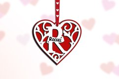 Valentine Day Monogram Letter R Love Gift Romantic SVG Laser Product Image 3