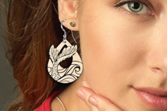 Whale Tail SVG Ocean Pattern Earring Laser Gift Maritime Pic Product Image 1