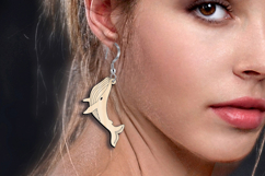 Whale SVG Earring Maritime Ocean Pattern Laser Gift Fish Product Image 2