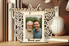 Rose Butterfly Grandpa &amp; Me SVG Photo Frame Home Laser Gift Product Image 2