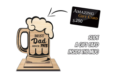 Beer Mug Father&#039;s Day SVG Gift Card Money Holder Laser Cut Product Image 3