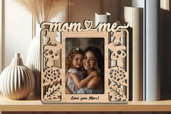 Fall Autumn Mom and Me SVG Photo Frame Laser Gift Mother Day Product Image 2