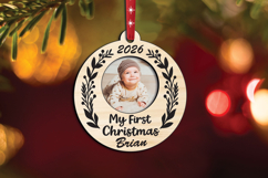 My First Christmas Baby Photo Ornament Laser SVG Present Product Image 2