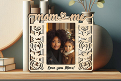 Halloween Mom and Me SVG Photo Frame Laser Gift Kids Ghost Product Image 3