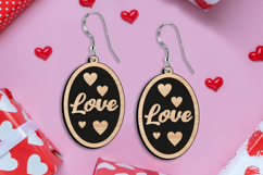 Love Romantic Valentine Earring SVG Laser Gift Present Heart Product Image 2