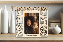 Fall Autumn Mama and Me SVG Photo Frame Laser Mother Gift Product Image 2