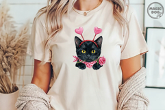 Valentines Cat Breeds|Peeking Cat Valentine's Day|Cat Lover Product Image 2