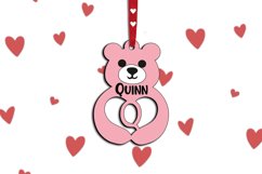Alphabet Valentine Day Love Bear Letter Q Gift Laser SVG Product Image 2